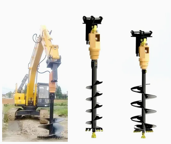 Auger Drill Attachment - Bohrmaschine für Löcher, Baggeranbaugeräte, Hydraulischer Erdbohrer,