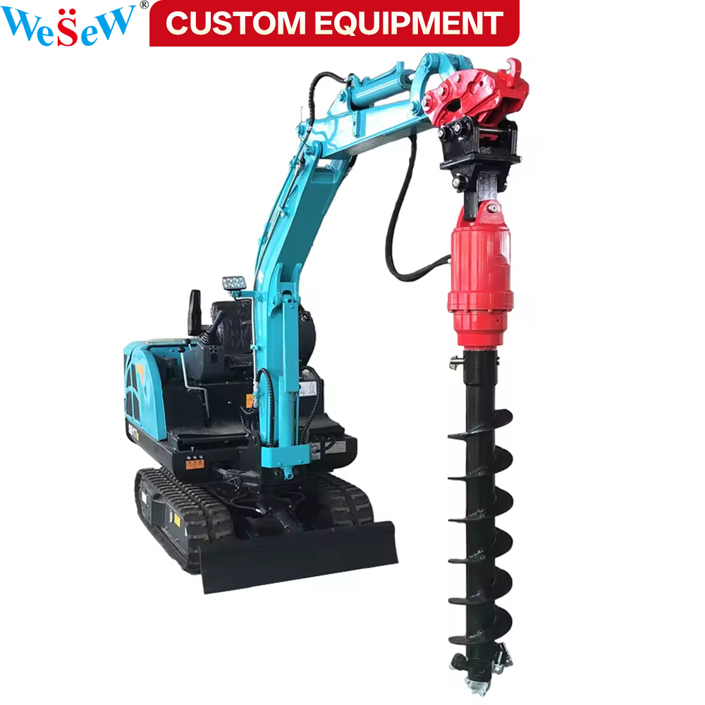 Auger Drill Attachment - Maßgeschneiderte Schneckenbohrmaschine Mini Erdbohrmaschine Antrieb Bagger