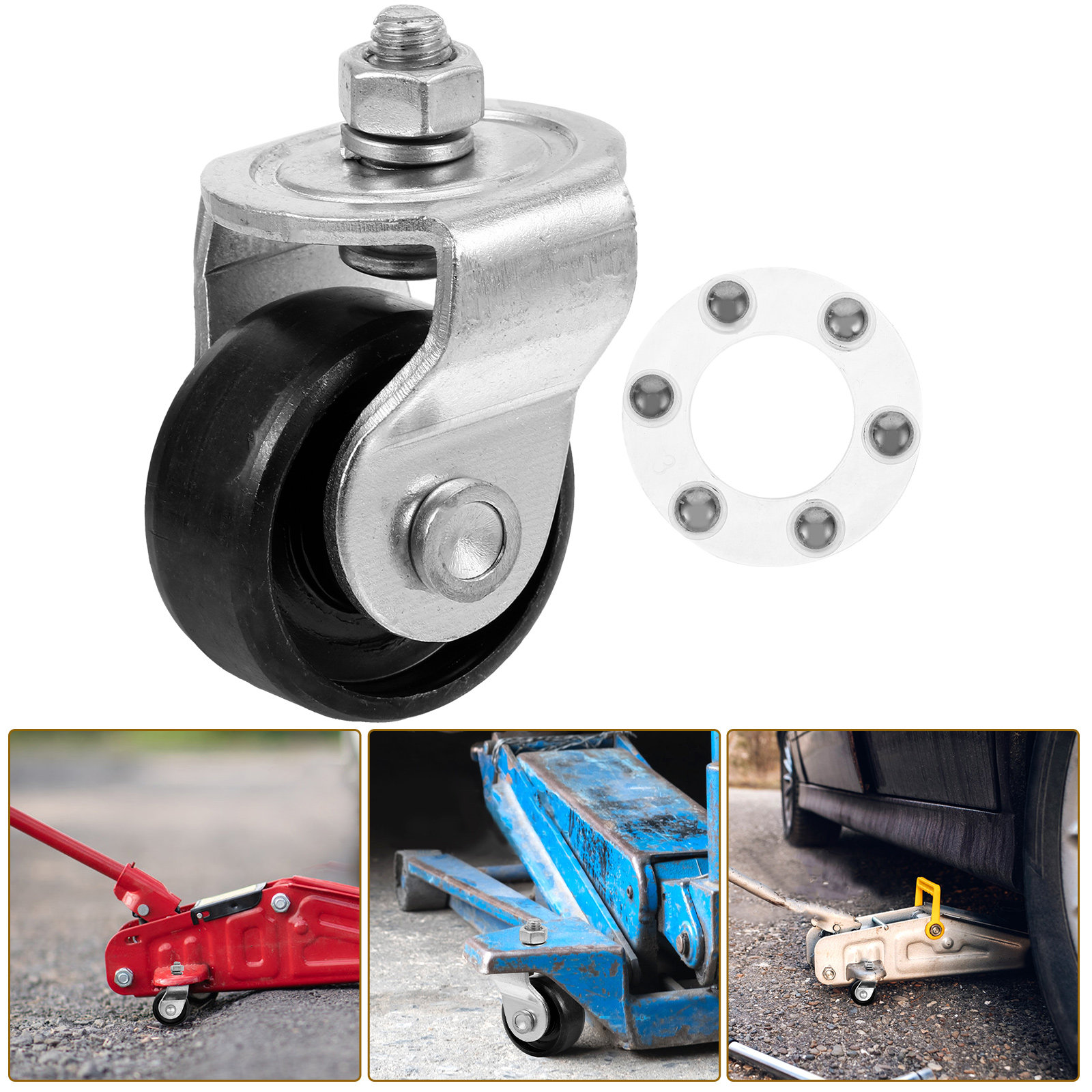 Hydraulic Floor Jack - Ersatz-Lenkrollen für 2-Tonnen-Wagenheber, Hochleistungs-Garagenheber-Rollen, Universell Passend