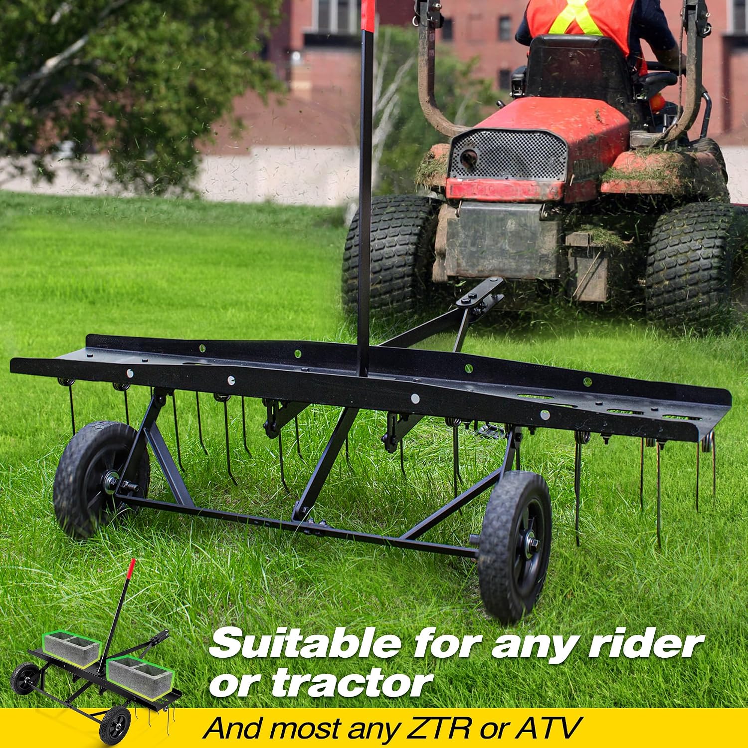 Anhängbare Rasenbelüfter-Bürst – Tools Heavy Equipment Bewertung und Preis